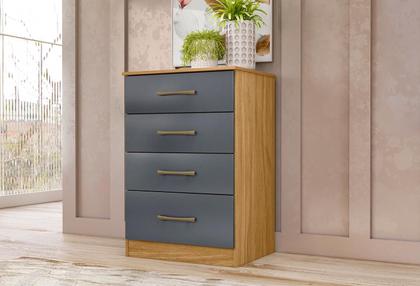 Imagem de Conjunto Guarda Roupa Com Espelho e Cômoda Gokyo Freijó Cinza