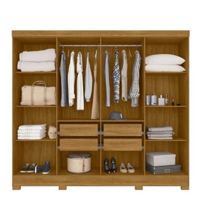 Imagem de Conjunto Guarda Roupa e Cômoda Moval 2 Peças 8 Portas 8 Gavetas
