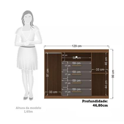 Imagem de Conjunto Guarda Roupa e Cômoda Santos Andirá 2 Peças 10 Portas 10 Gavetas