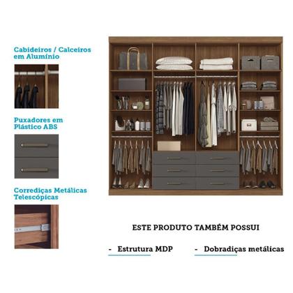 Imagem de Conjunto Guarda Roupa e Cômoda Santos Andirá 2 Peças 10 Portas 10 Gavetas