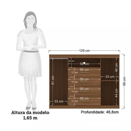 Imagem de Conjunto Guarda Roupa e Cômoda Santos Andirá 2 Peças 10 Portas 10 Gavetas