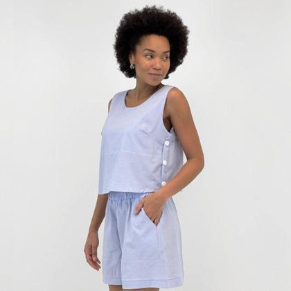 Imagem de Conjunto Haro Conceito Listrado Blusa Regata com Shorts Feminino