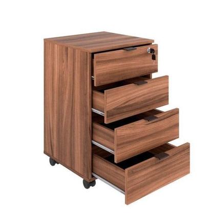 Imagem de Conjunto Home Office 2 Peças com 1 Escrivaninha e 1 Gaveteiro 4 Gavetas Kuadra