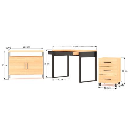 Imagem de Conjunto Home Office 3 Peças 100% Mdf Pratice - Pradel