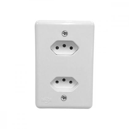 Imagem de Conjunto Ilumi 4X2 Branco Com Placa(2Tomadas 20A Monobloco) 201210