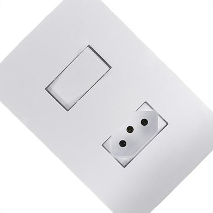Imagem de Conjunto Ilumi I9-Inove Branco Com Placa 1 Simples + Tomada 2P+T. 10A. - 94200