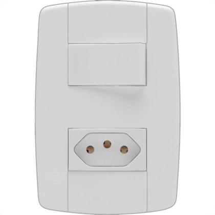 Imagem de Conjunto Ilumi Lev Modular Com Placa 1 Simples + Tomada 2P+T. 10A. - 87200