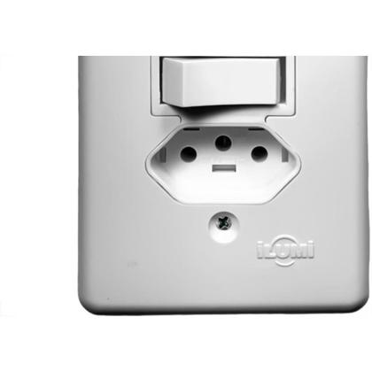 Imagem de Conjunto Ilumi Pratika Com Placa 2 Simples + Tomada 2P+T. 10A.