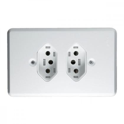 Imagem de Conjunto Ilumi Pratika Com Placa 2 Tomadas 2P+T. 20A. - 19121