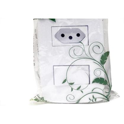 Imagem de Conjunto Ilumi Slim 4X2 Branco Com Placa (1Simples+Tomada 10A) 80200