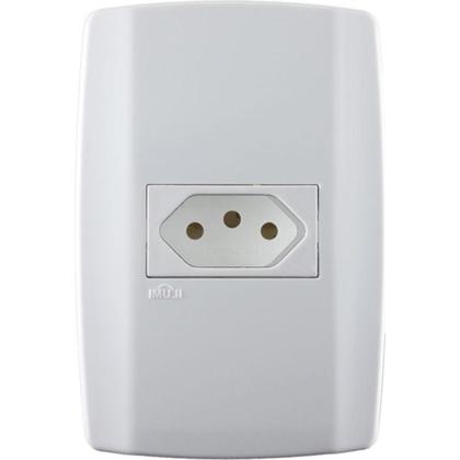 Imagem de Conjunto Ilumi Slim 4X2 Branco Com Placa (1Tomada 10A) 80150