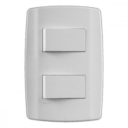 Imagem de Conjunto Ilumi Slim Branco Com Placa 2 Simples - 8018