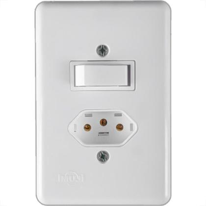 Imagem de Conjunto Ilumi Stylus Branco Com Placa 1 Paralelo + Tomada 2P+T. 20A. 20281