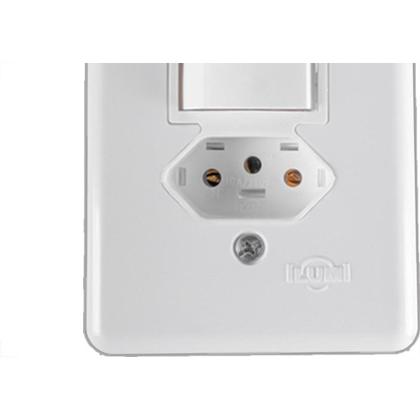 Imagem de Conjunto Ilumi Stylus Branco Com Placa 1 Simples + 1 Paralelo + Tomada 2P+T. 20290