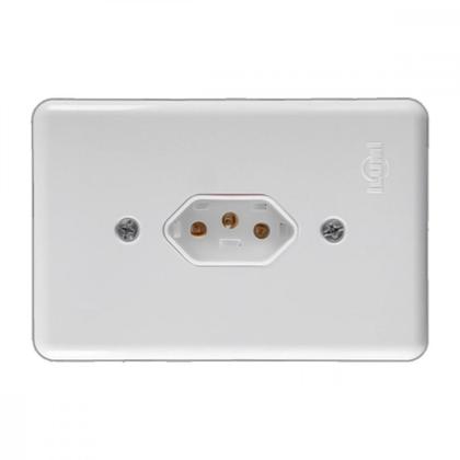 Imagem de Conjunto Ilumi Stylus Branco Com Placa 1 Tomada 2P+T. 10A. - 20140