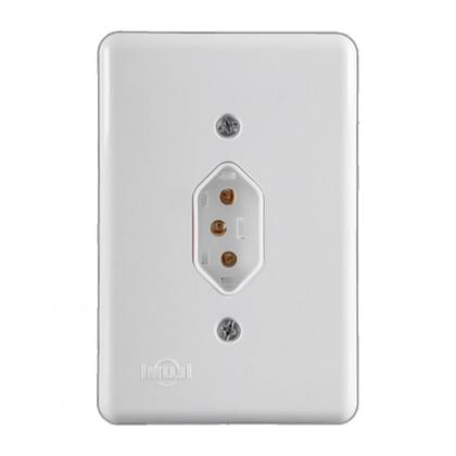 Imagem de Conjunto Ilumi Stylus Branco Com Placa 1 Tomada 2P+T. 10A. - 20140