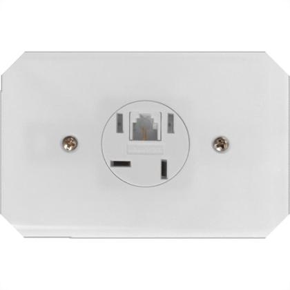 Imagem de Conjunto Ilumi Stylus Branco Com Placa 1 Tomada Telefone Rj11 - 2565