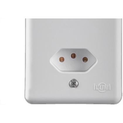 Imagem de Conjunto Ilumi Stylus Branco Com Placa 2 Tomadas 2P+T. 10A. - 201200 Monobloco