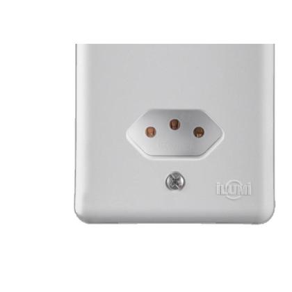 Imagem de Conjunto Ilumi Stylus Branco Com Placa 2 Tomadas 2P+T. 10A. - 201200 Monobloco