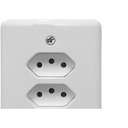 Imagem de Conjunto Ilumi Stylus Branco Com Placa 3 Tomadas 2P+T. 10A. - 201201 Monobloco