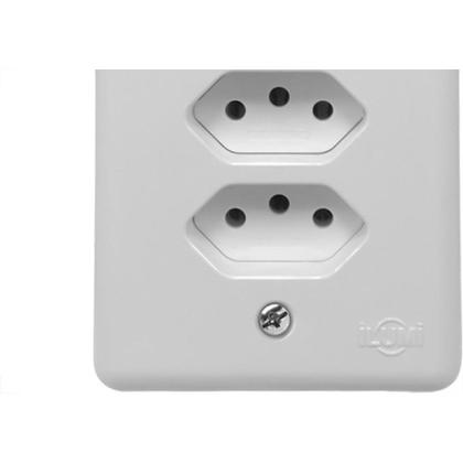 Imagem de Conjunto Ilumi Stylus Branco Com Placa 3 Tomadas 2P+T. 10A. - 201201 Monobloco