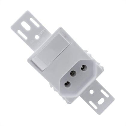 Imagem de Conjunto Ilumi Stylus Branco Sem Placa 1 Simples + Tomada 2P+T. 10A. - 20200/0