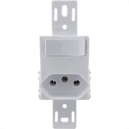 Imagem de Conjunto Ilumi Stylus Branco Sem Placa 1 Simples + Tomada 2P+T. 10A. - 20200/0