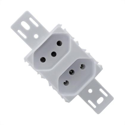 Imagem de Conjunto Ilumi Stylus Branco Sem Placa 2 Tomadas 2P+T. 10A. - 20120/0
