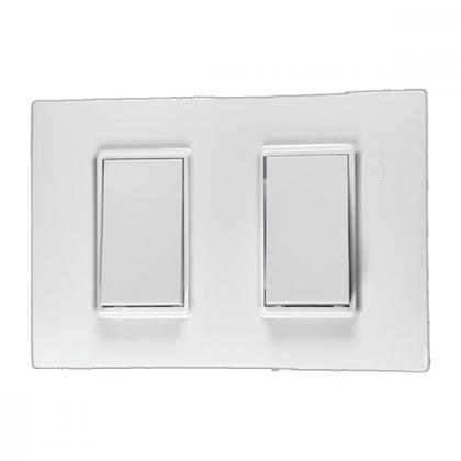 Imagem de Conjunto Ilumi Vivaz Branco Com Placa 1 Simples + 1 Paralelo 10A. - 7823