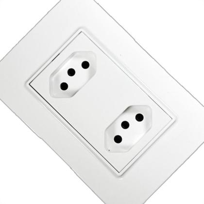 Imagem de Conjunto Ilumi Vivaz Branco Com Placa 2 Tomadas 20A. - 78121 Monobloco