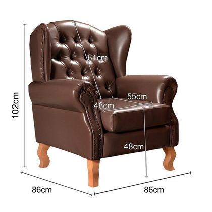 Imagem de Conjunto Imperador Sofá com Poltronas Chesterfield Decoração Retrô Vintage Marrom