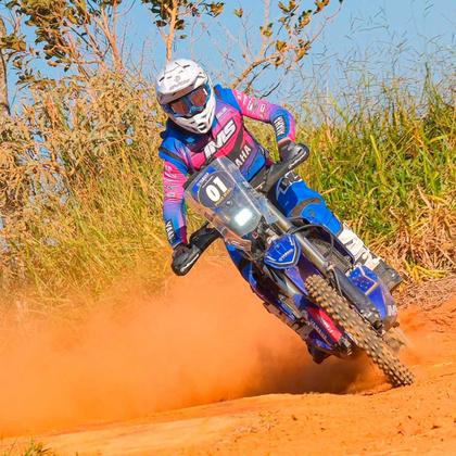 Imagem de Conjunto Ims Camisa Calça Revo Extreme Motocross Trilha Velocross Azul/Rosa