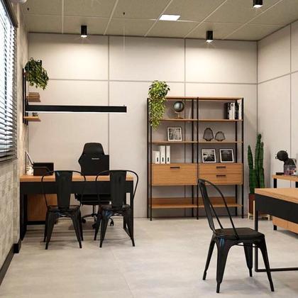Imagem de Conjunto Industrial p/ Escritório Completo 7 Peças 100% MDF