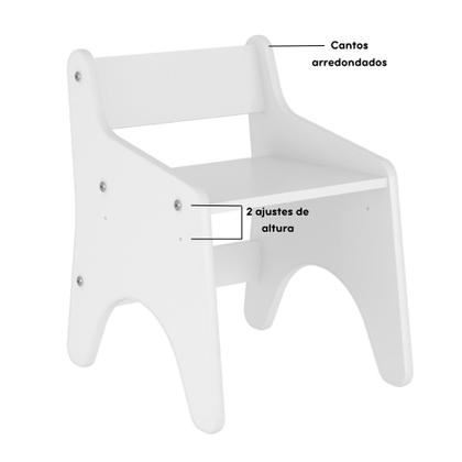 Imagem de Conjunto Infantil 3 Peças 1 Mesa 2 Cadeiras com Regulagem Movelbras Branco