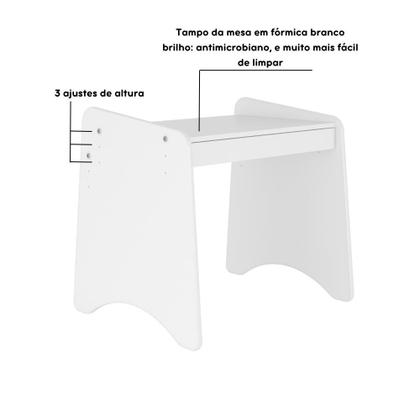 Imagem de Conjunto Infantil 3 Pecas 1 Mesa 2 Cadeiras Com Regulagem