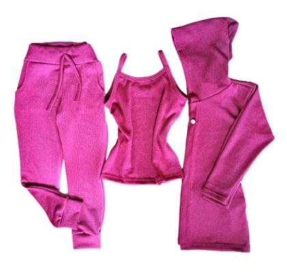 Imagem de Conjunto Infantil  3 Peças Lanzinha Roupa de Frio Menina 