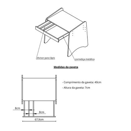 Imagem de Conjunto Infantil 4 Peças 1 Mesa 2 Cadeirinhas 1 Biblioteca Porta Livros Movelbras Branco