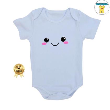 Imagem de Conjunto infantil bebê 6 peças body e tapa fralda bebe manga curta neném feliz menina rosa branco amarelo malha suedine algodão - bodymania