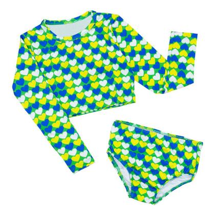 Imagem de Conjunto Infantil Biquíni Verde Verão com Proteção UV