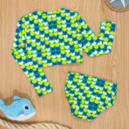 Imagem de Conjunto Infantil Biquíni Verde Verão com Proteção UV