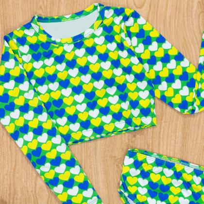 Imagem de Conjunto Infantil Biquíni Verde Verão com Proteção UV