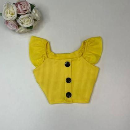 Imagem de Conjunto Infantil Blogueirinha Cropped Calça Jeans Moda Luxo