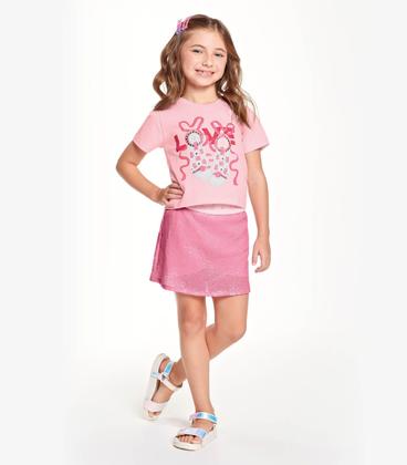 Imagem de Conjunto Infantil Blusa Com Saia Trick Nick Rosa