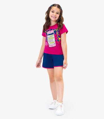 Imagem de Conjunto Infantil Blusa Com Shorts Rovi Kids Rosa