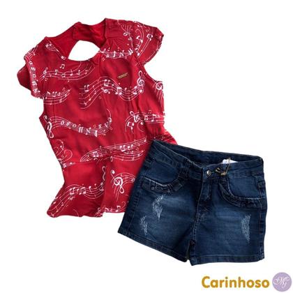 Imagem de Conjunto Infantil Blusa e Short 88695 - Malwee Carinhoso