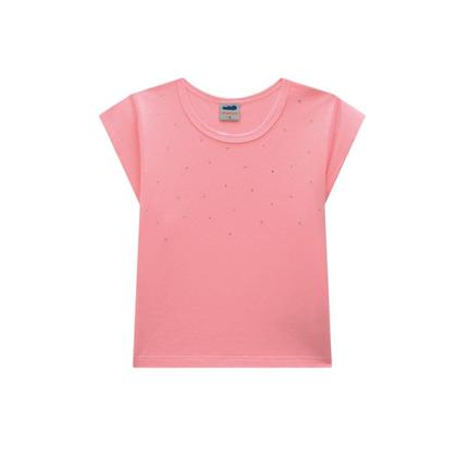 Imagem de Conjunto infantil blusa saia-shorts flores rosa marlan