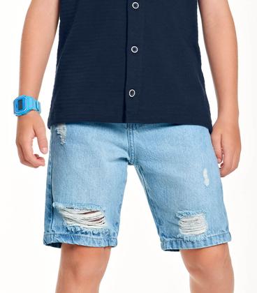 Imagem de Conjunto Infantil Camisa Com Bermuda Trick Nick Azul
