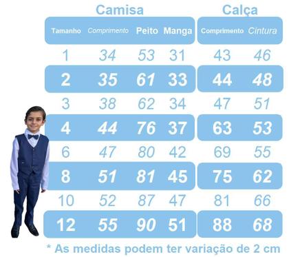 Imagem de Conjunto Infantil Camisa Listrada Azul e Calça Preta com Cinto e Gravatinha