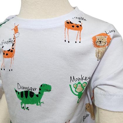 Imagem de Conjunto Infantil Camiseta Animais Branca + Bermuda Verde