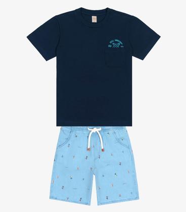 Imagem de Conjunto Infantil Camiseta Com Bermuda Trick Nick Azul